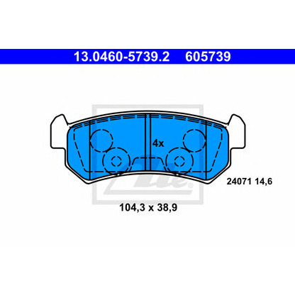 Photo Brake Pad Set, disc brake ATE 13046057392