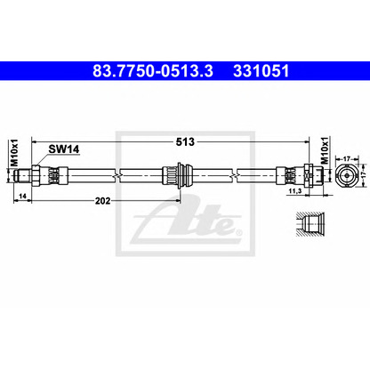 Фото Тормозной шланг ATE 83775005133