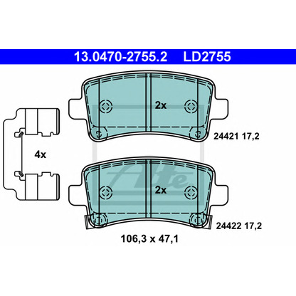 Photo Brake Pad Set, disc brake ATE 13047027552