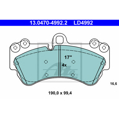 Photo Brake Pad Set, disc brake ATE 13047049922