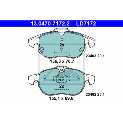 Photo Brake Pad Set, disc brake ATE 13047071722