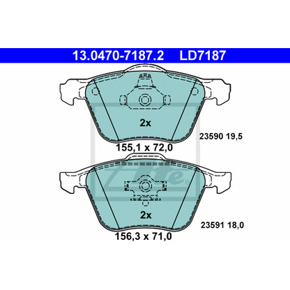 Photo Brake Pad Set, disc brake ATE 13047071872