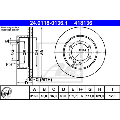 Photo Brake Disc ATE 24011801361