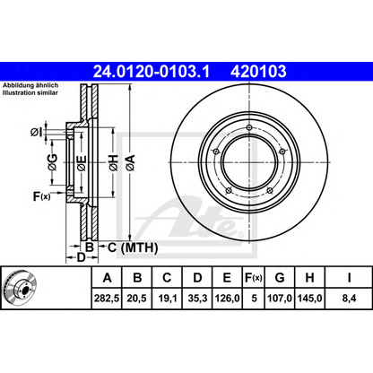 Photo Brake Disc ATE 24012001031