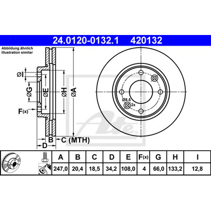 Photo Brake Disc ATE 24012001321