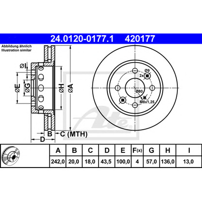 Photo Brake Disc ATE 24012001771