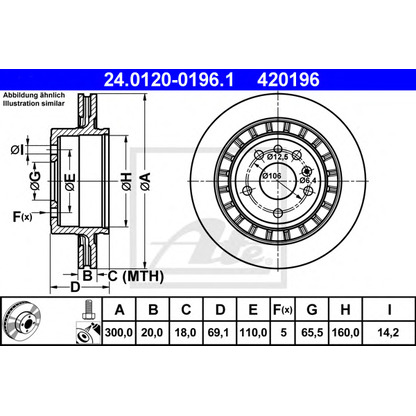 Photo Brake Disc ATE 24012001961