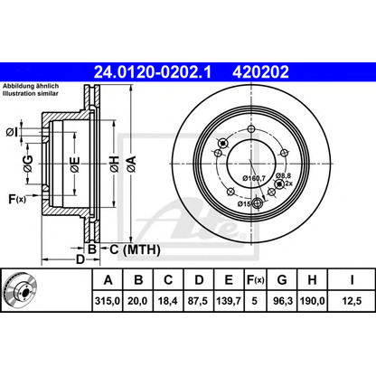 Photo Brake Disc ATE 24012002021