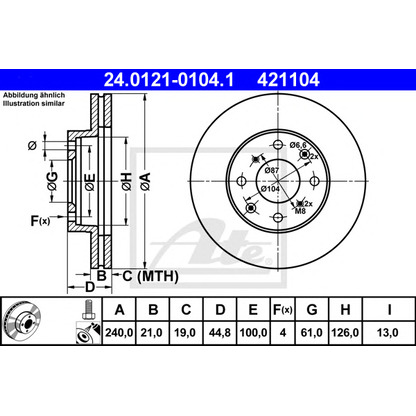 Photo Brake Disc ATE 24012101041