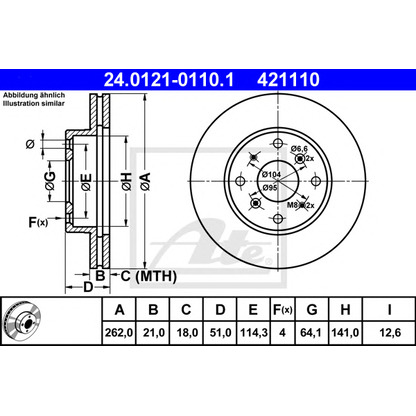 Photo Brake Disc ATE 24012101101