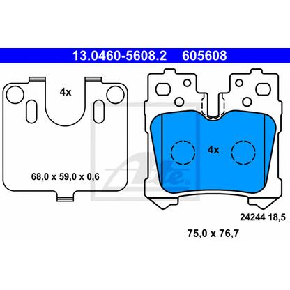 Photo Brake Pad Set, disc brake ATE 13046056082