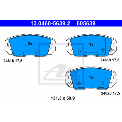 Photo Brake Pad Set, disc brake ATE 13046056392