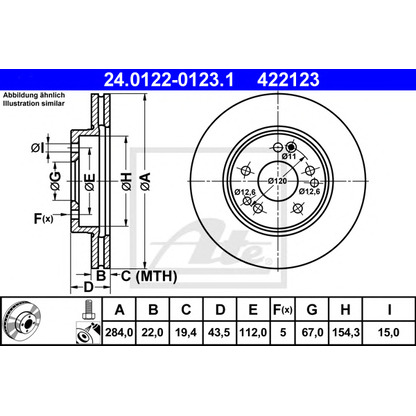 Photo Brake Disc ATE 24012201231