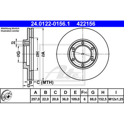 Photo Brake Disc ATE 24012201561