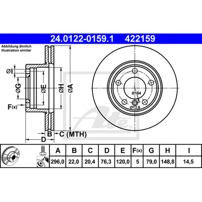 Photo Brake Disc ATE 24012201591