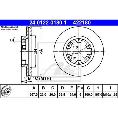 Photo Brake Disc ATE 24012201801