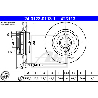 Photo Brake Disc ATE 24012301131