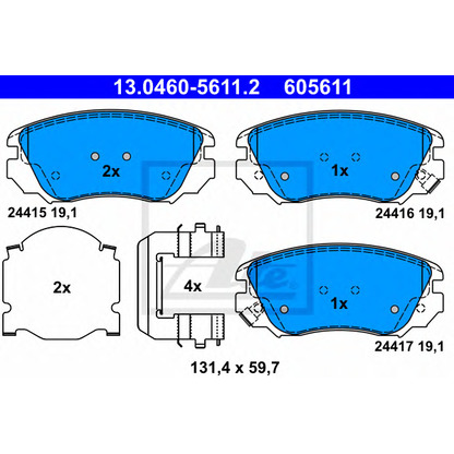 Photo Brake Pad Set, disc brake ATE 13046056112