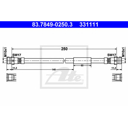 Photo Brake Hose ATE 83784902503