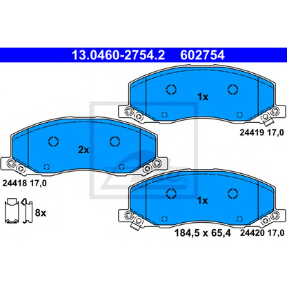 Foto Kit pastiglie freno, Freno a disco ATE 13046027542