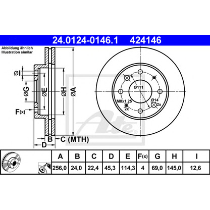 Photo Brake Disc ATE 24012401461