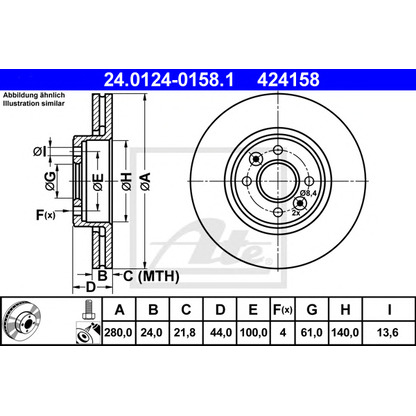 Photo Brake Disc ATE 24012401581