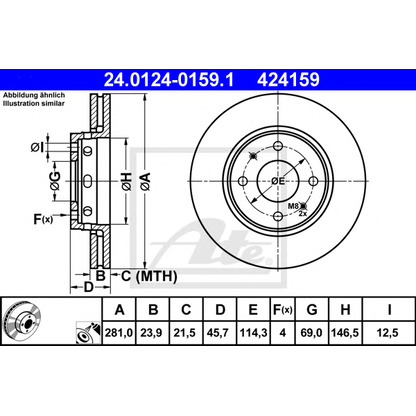 Photo Brake Disc ATE 24012401591