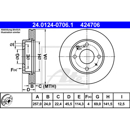 Photo Brake Disc ATE 24012407061