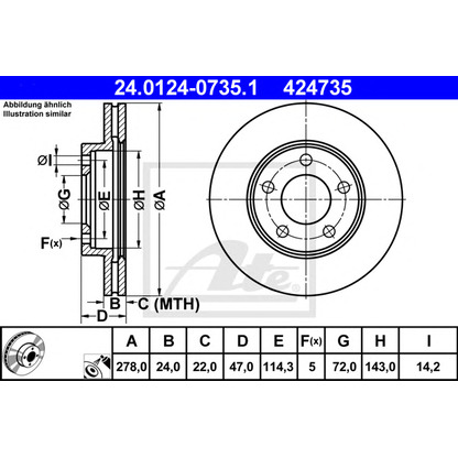 Photo Brake Disc ATE 24012407351