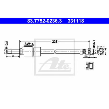 Photo Brake Hose ATE 83775202363