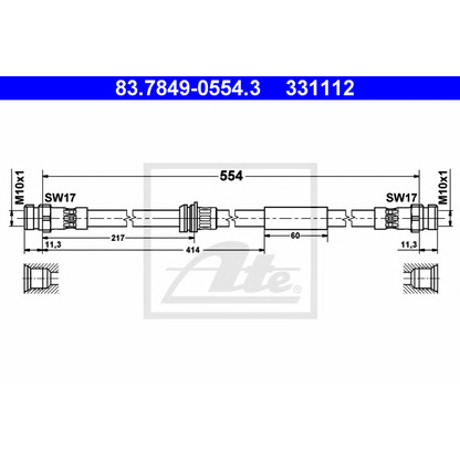 Zdjęcie Przewód hamulcowy elastyczny ATE 83784905543