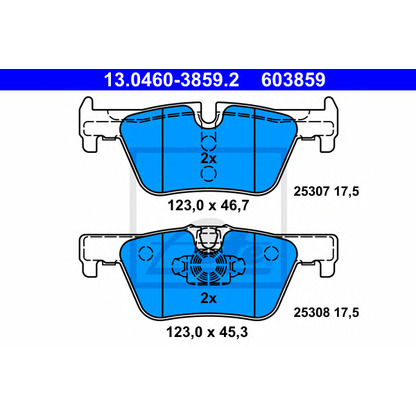 Photo Brake Pad Set, disc brake ATE 13046038592