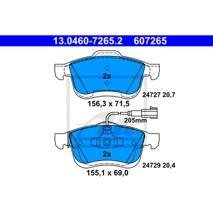 Photo Brake Pad Set, disc brake ATE 13046072652