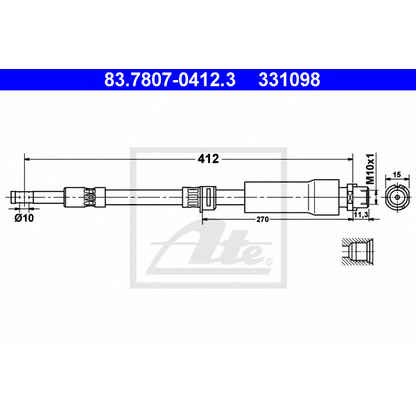 Photo Brake Hose ATE 83780704123