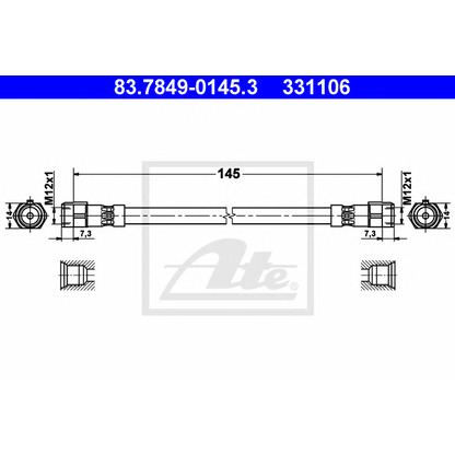 Photo Brake Hose ATE 83784901453