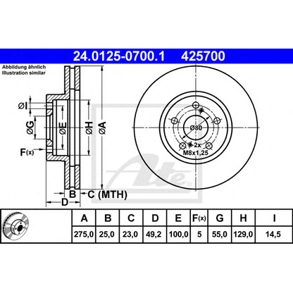 Photo Brake Disc ATE 24012507001