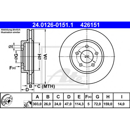 Photo Brake Disc ATE 24012601511