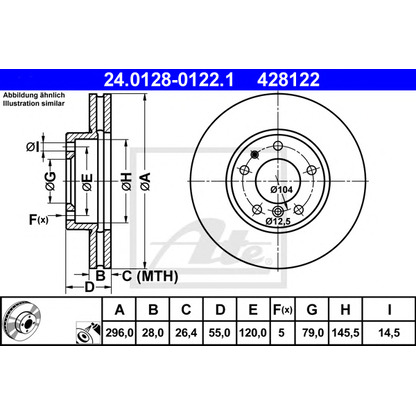 Photo Brake Disc ATE 24012801221