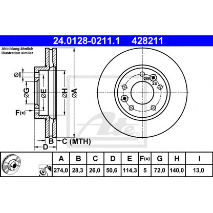 Photo Brake Disc ATE 24012802111