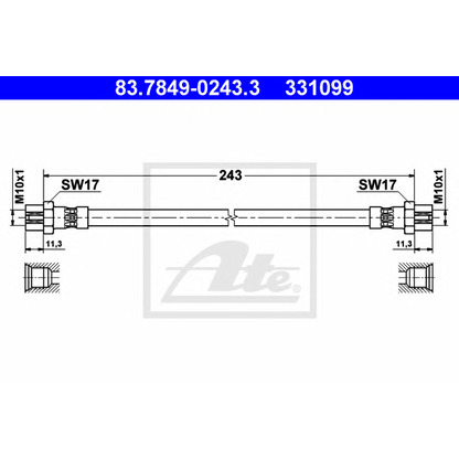 Photo Brake Hose ATE 83784902433