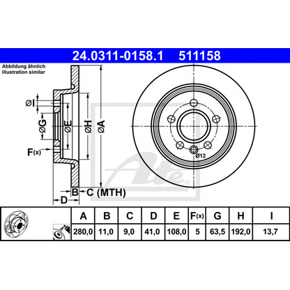 Photo Brake Disc ATE 24031101581