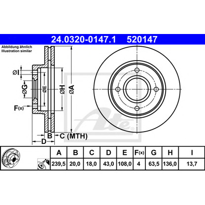 Photo Brake Disc ATE 24032001471