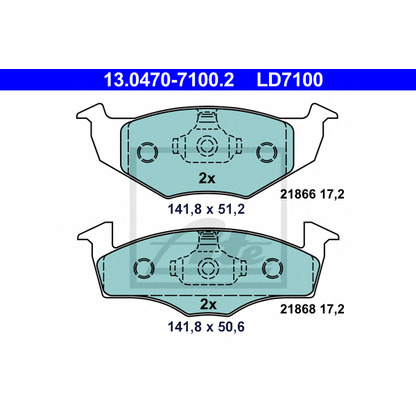 Photo Brake Pad Set, disc brake ATE 13047071002