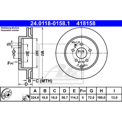 Photo Brake Disc ATE 24011801581