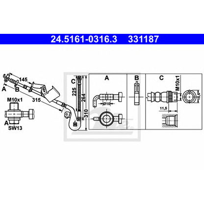 Photo Brake Hose ATE 24516103163