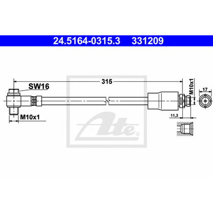 Photo Brake Hose ATE 24516403153