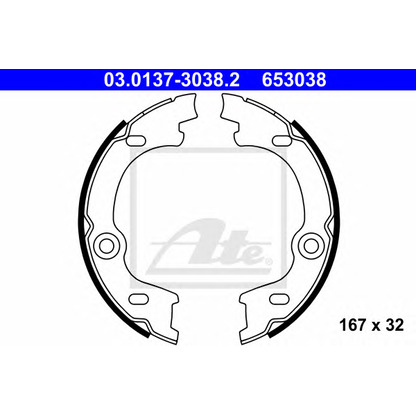 Photo Brake Shoe Set, parking brake ATE 03013730382