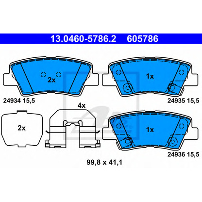 Photo Brake Pad Set, disc brake ATE 13046057862