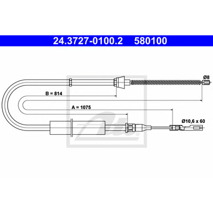 Photo Cable, parking brake ATE 24372701002