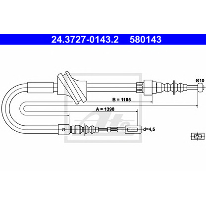 Foto Cable de accionamiento, freno de estacionamiento ATE 24372701432